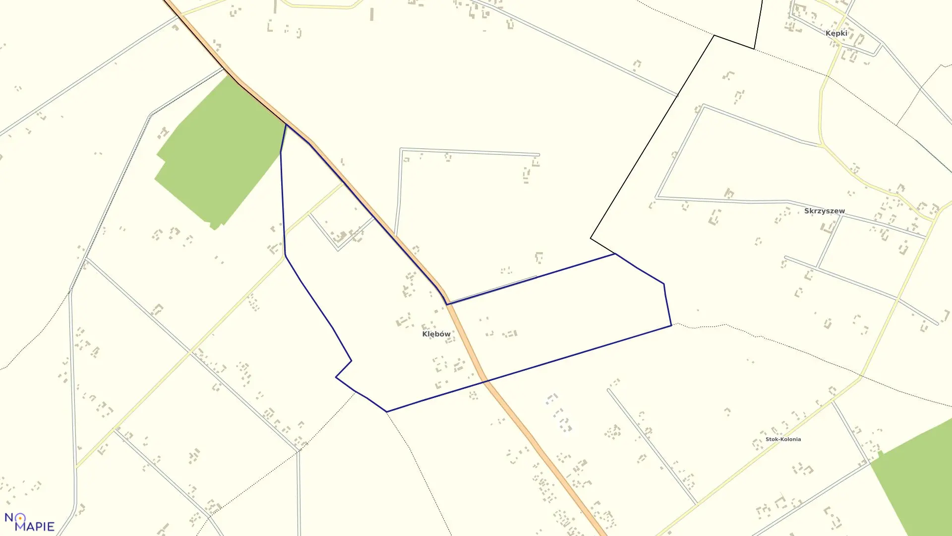 Mapa obrębu KLĘBÓW w gminie Ulan-Majorat